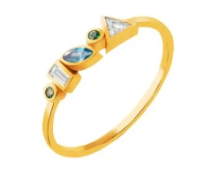 Złoty pierścionek z cyrkoniami