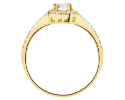 Złoty pierścionek z cyrkoniami