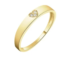 Złoty pierścionek z cyrkoniami - serce