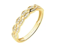 Złoty pierścionek z cyrkoniami