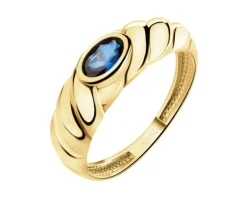 Złoty pierścionek z cyrkonią