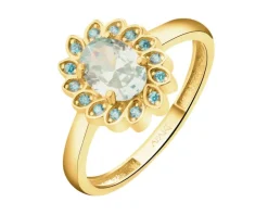 Złoty pierścionek z cyrkoniami