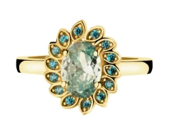 Złoty pierścionek z cyrkoniami