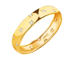 Złoty pierścionek z cyrkoniami - gwiazdy