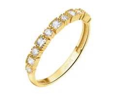 Złoty pierścionek z cyrkoniami