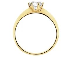 Złoty pierścionek z cyrkonią