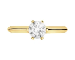 Złoty pierścionek z cyrkonią