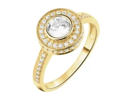 Złoty pierścionek z cyrkoniami