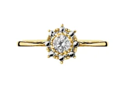 Złoty pierścionek z cyrkonią