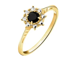 Złoty pierścionek z cyrkonią