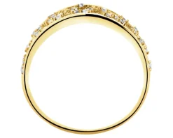 Złoty pierścionek z cyrkoniami