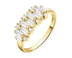 Złoty pierścionek z cyrkoniami