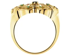 Złoty pierścionek z cyrkoniami - rozeta