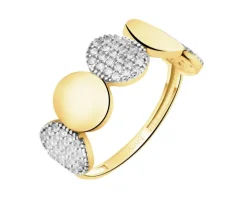 Złoty pierścionek z cyrkoniami