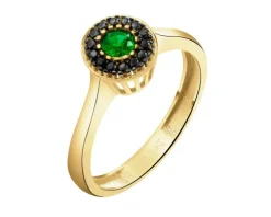 Złoty pierścionek z cyrkoniami