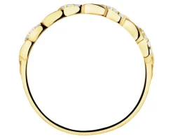 Złoty pierścionek z cyrkoniami