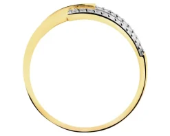 Złoty pierścionek z cyrkoniami