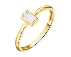 Złoty pierścionek z cyrkonią