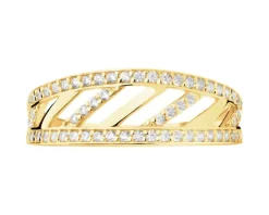 Złoty pierścionek z cyrkoniami