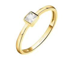 Złoty pierścionek z cyrkonią