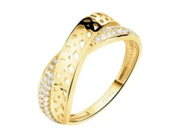 Złoty pierścionek z cyrkoniami