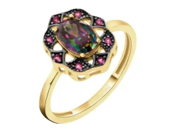 Złoty pierścionek z cyrkoniami