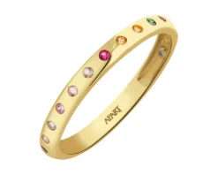 Złoty pierścionek z cyrkoniami