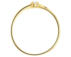 Złoty pierścionek z cyrkonią