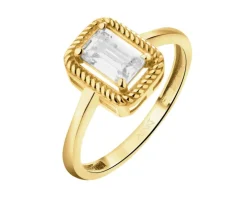 Złoty pierścionek z cyrkonią