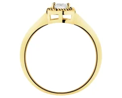 Złoty pierścionek z cyrkonią