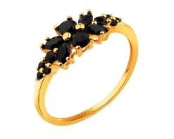 Złoty pierścionek z cyrkoniami