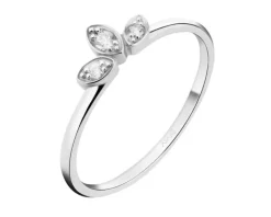 Złoty pierścionek z cyrkoniami - kwiat lotosu