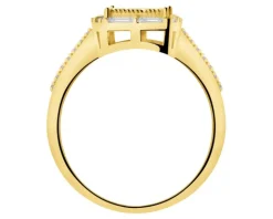 Złoty pierścionek z cyrkoniami