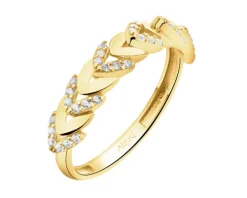Złoty pierścionek z cyrkoniami