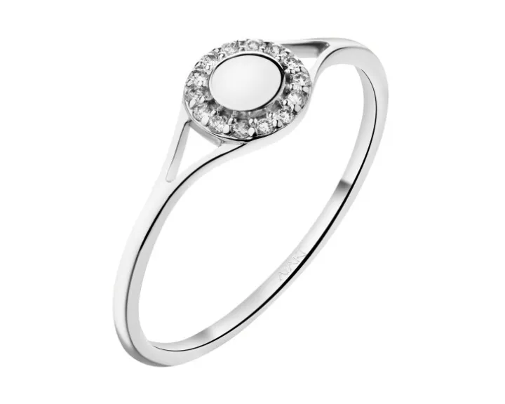 Złoty pierścionek z cyrkoniami