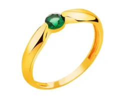 Złoty pierścionek z cyrkonią