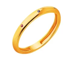 Złoty pierścionek z cyrkoniami