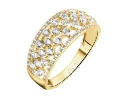 Złoty pierścionek z cyrkoniami
