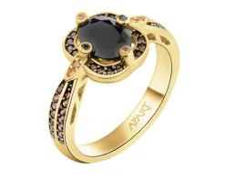 Złoty pierścionek z cyrkoniami