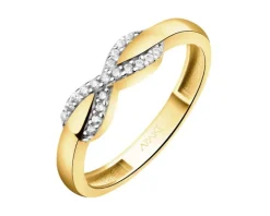 Złoty pierścionek z cyrkoniami - nieskończoność