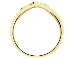 Złoty pierścionek z cyrkoniami - serca