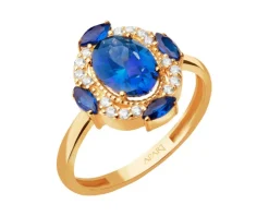 Złoty pierścionek z cyrkoniami