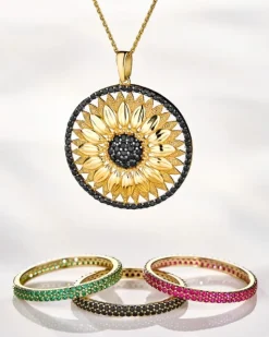 Złoty pierścionek z cyrkoniami - Eternity