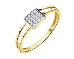 Złoty pierścionek z cyrkoniami