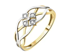 Złoty pierścionek z cyrkoniami