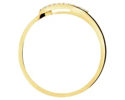 Złoty pierścionek z cyrkoniami