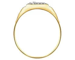 Złoty pierścionek z cyrkonią - sygnet