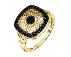 Złoty pierścionek z cyrkoniami