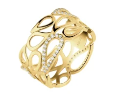 Złoty pierścionek z cyrkoniami