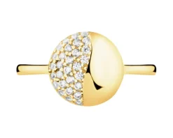 Złoty pierścionek z cyrkoniami